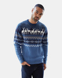 Blue Retro Christmas Jumper