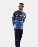 Blue Retro Christmas Jumper