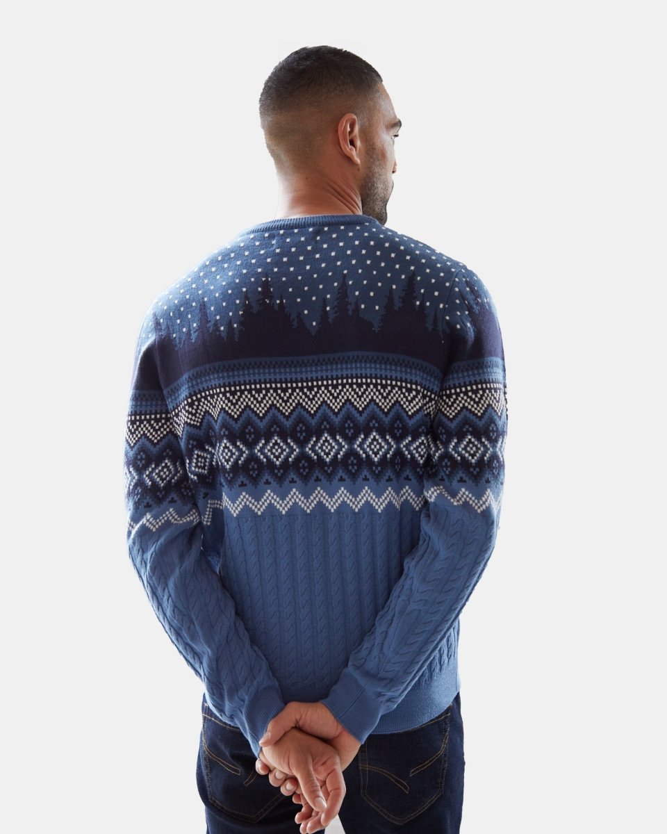 Blue Retro Christmas Jumper