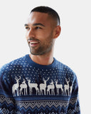 Blue Retro Christmas Jumper