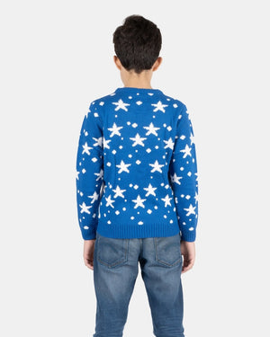 Blue Santa Fairisle Kids Christmas Jumpers