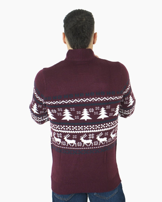 Burgundy Chunky Knit Christmas Jumper