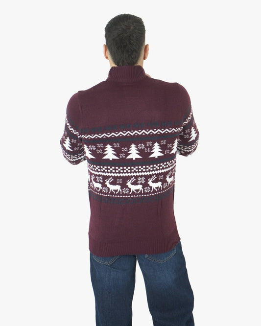 Burgundy Chunky Knit Christmas Jumper