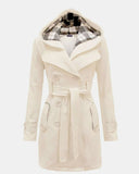Cream Belted Button Fleece Coat