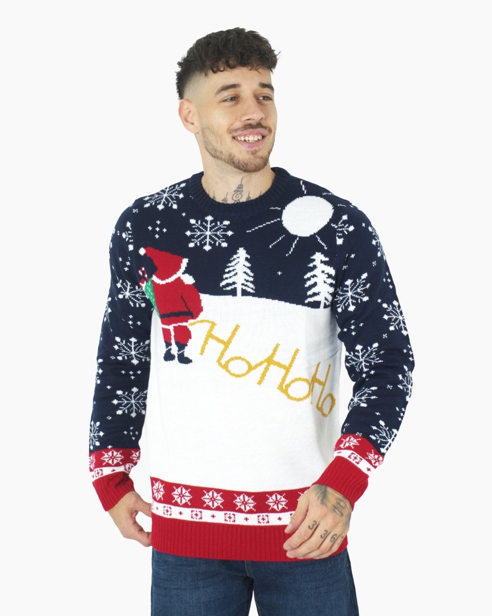 Cream Ho Ho Santa Printed Jumper