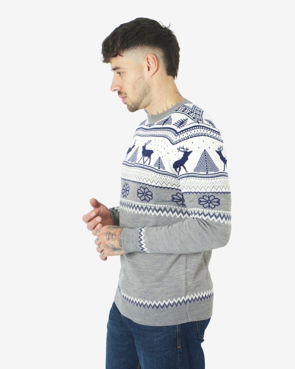 Cream Moose Knitted Men’s Xmas Jumper