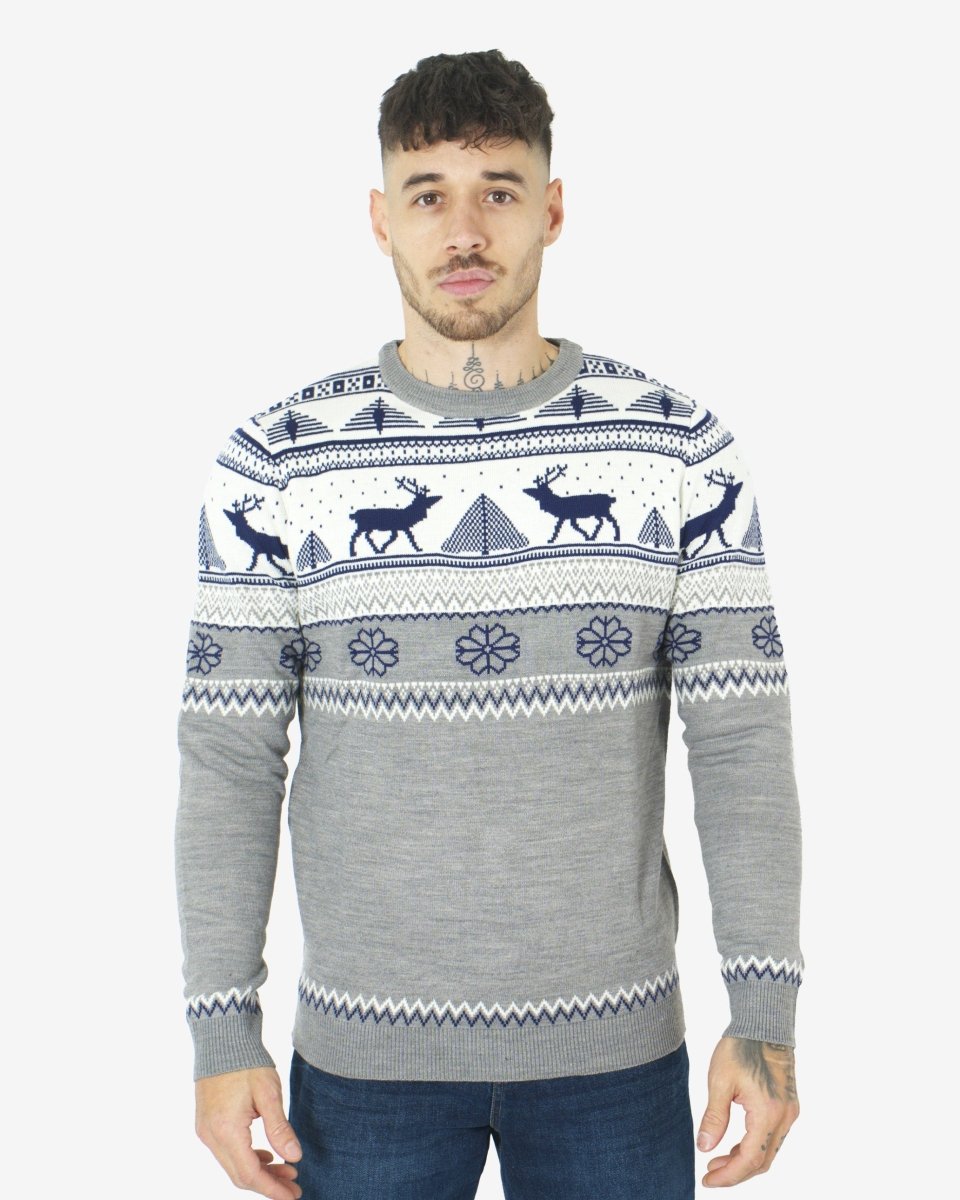 Cream Moose Knitted Men’s Xmas Jumper