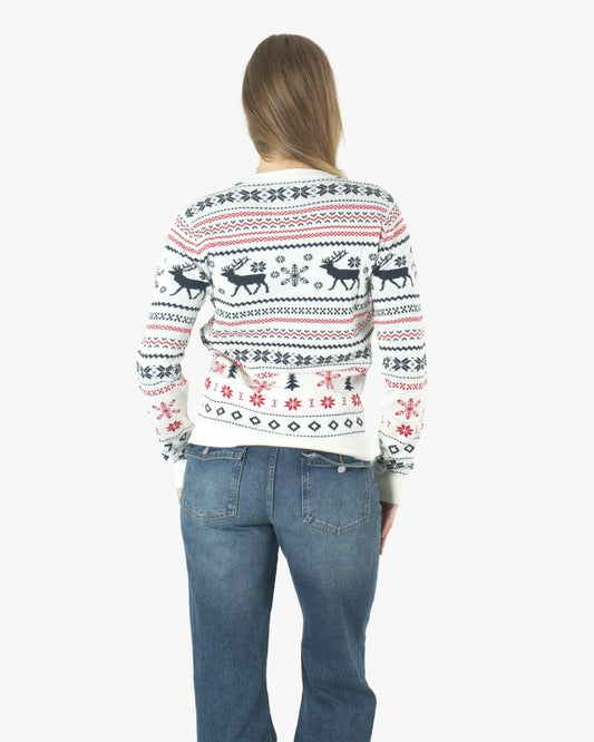 Cream Xmas Tree Crewneck Womens Sweatshirt