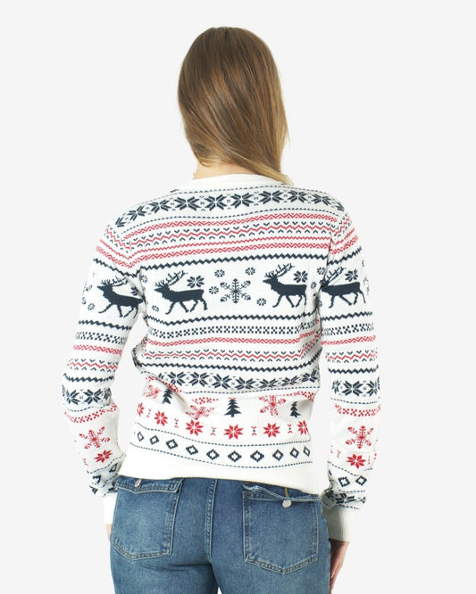 Cream Xmas Tree Crewneck Womens Sweatshirt
