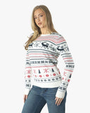 Cream Xmas Tree Crewneck Womens Sweatshirt