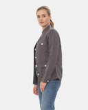 Dark Grey Military Style Summer Jacket (Silver Button)
