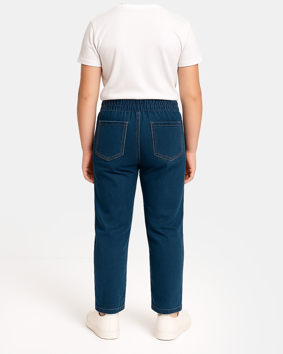 Denim Blue Casual Retro Kids Jeans