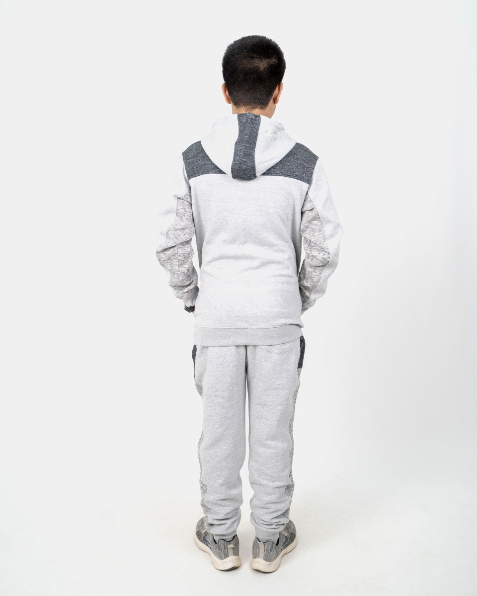 Grey Black Contrast Kids Tracksuit