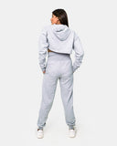 Grey Womens Crop Top Tracksuit