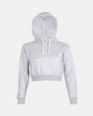 Grey Women's Plain Long - Sleeve Hoodie