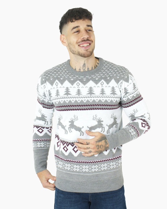 Grey Xmas Tree Crewneck Sweatshirt