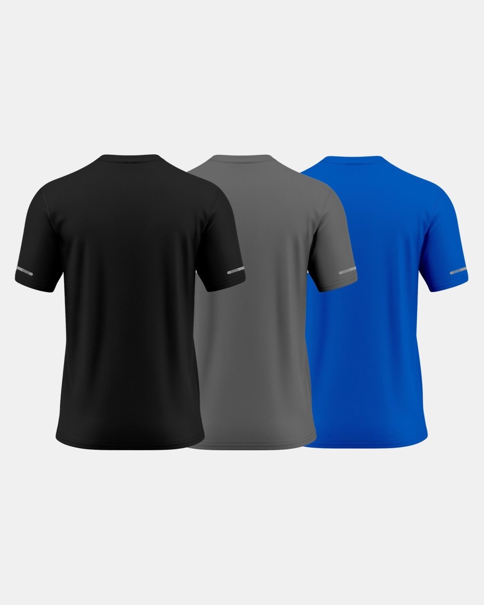 GymRight Workout T-Shirt | Breathable Athletic & Fitness Tee Pack of 3 | B, G & R