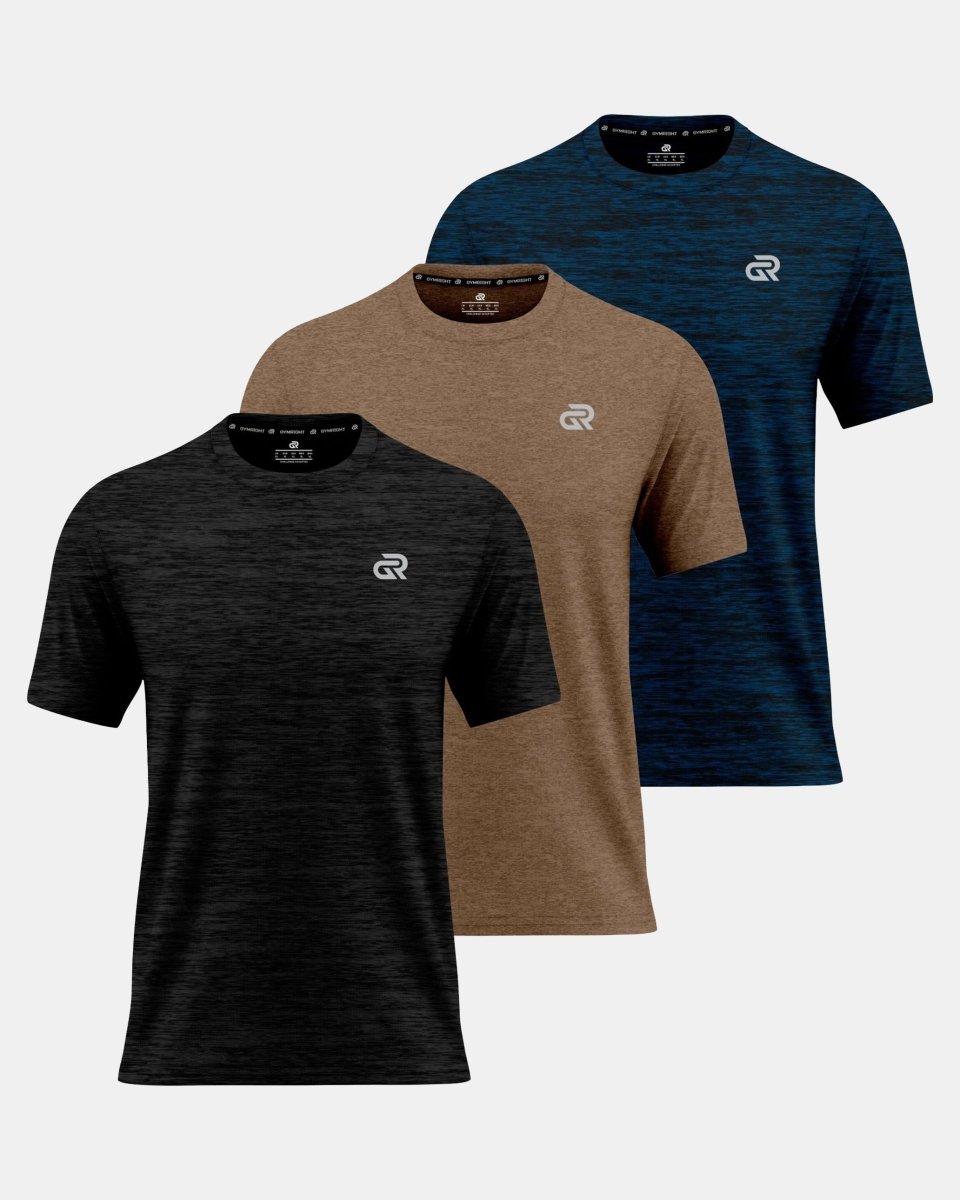 GymRight Workout T-Shirt | Breathable Athletic & Gym Tee Pack of 3 | B, M & N