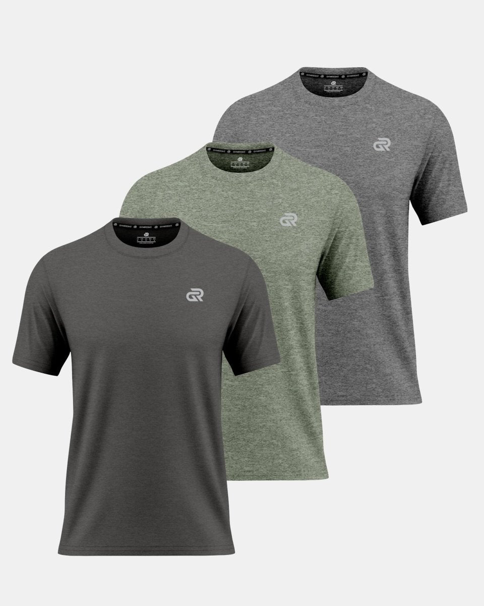 GymRight Workout T-Shirt | Breathable Athletic & Gym Tee Pack of 3 | B, O & G