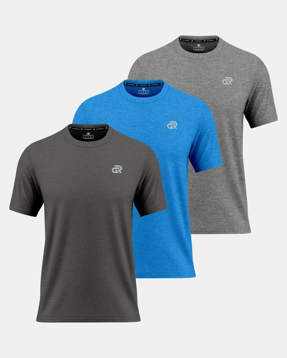 GymRight Workout T-Shirt | Breathable Athletic & Gym Tee Pack of 3 | B, R & G