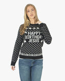 Happy Birthday Jesus Black Womens Jumper