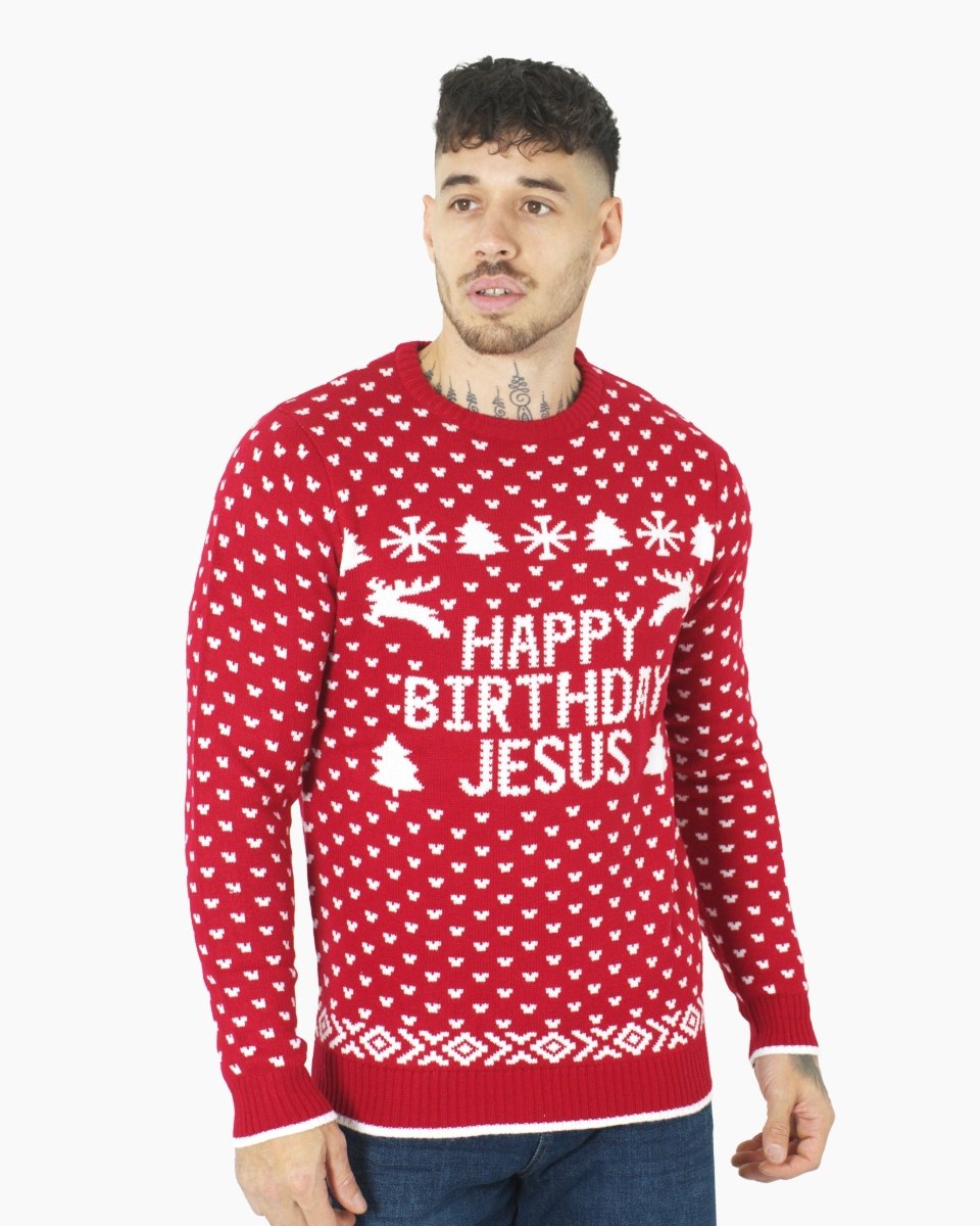 Happy Birthday Jesus Red Jumper