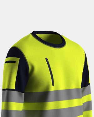 Hi-Vis Workwear Sweatshirt | Neon Green & Navy with Reflective Tape – NOROZE