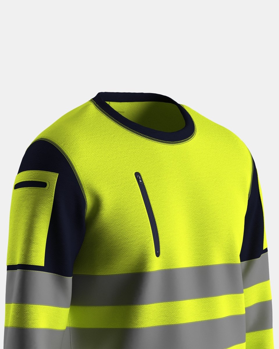 Hi-Vis Workwear Sweatshirt | Neon Green & Navy with Reflective Tape – NOROZE