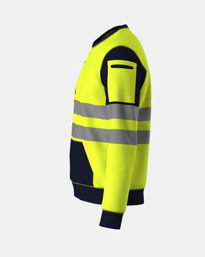 Hi-Vis Workwear Sweatshirt | Neon Green & Navy with Reflective Tape – NOROZE