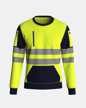 Hi-Vis Workwear Sweatshirt | Neon Green & Navy with Reflective Tape – NOROZE