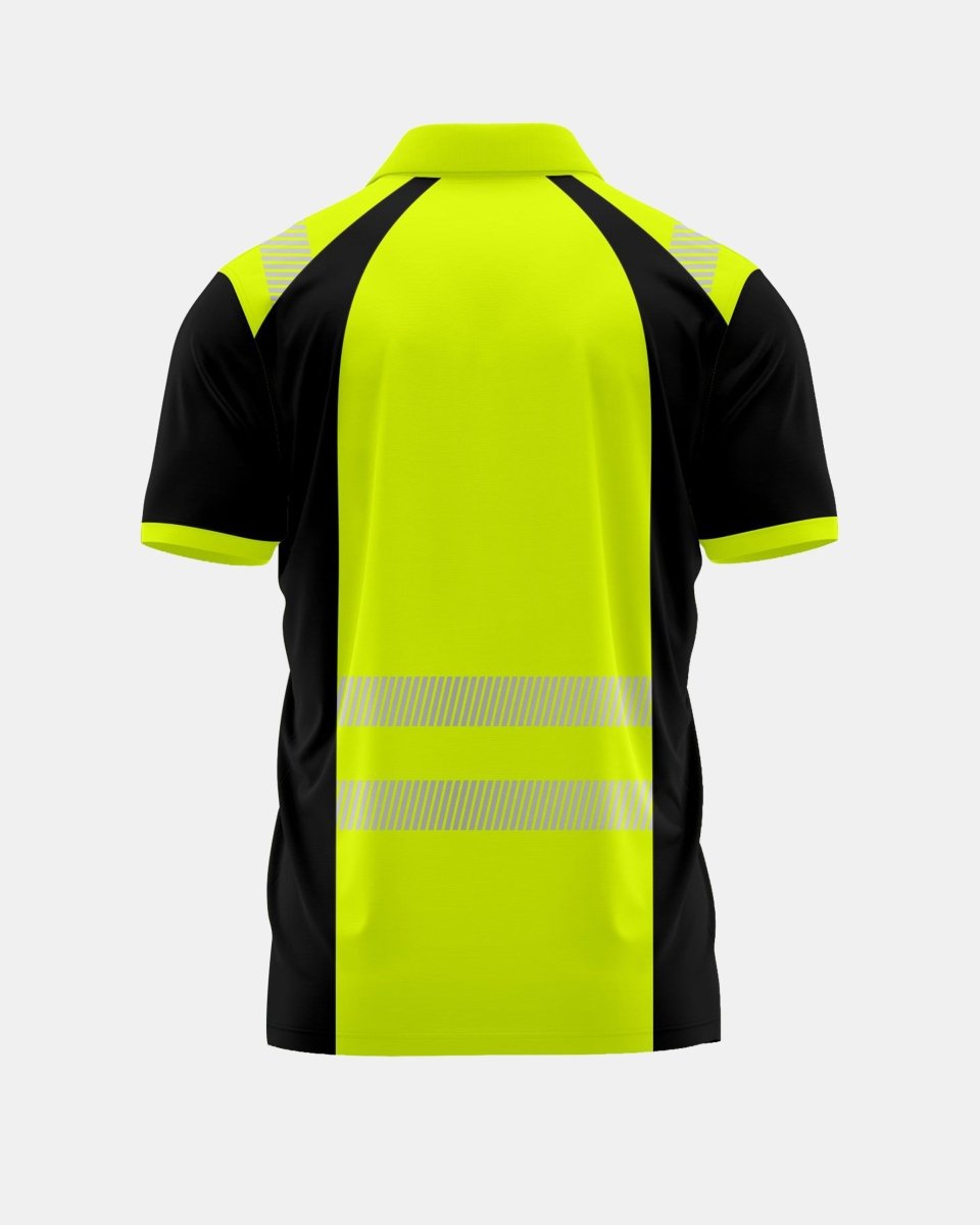 Hi-Vis Workwear Polo| Neon Green & Black with Reflective Stripe – NOROZE S1