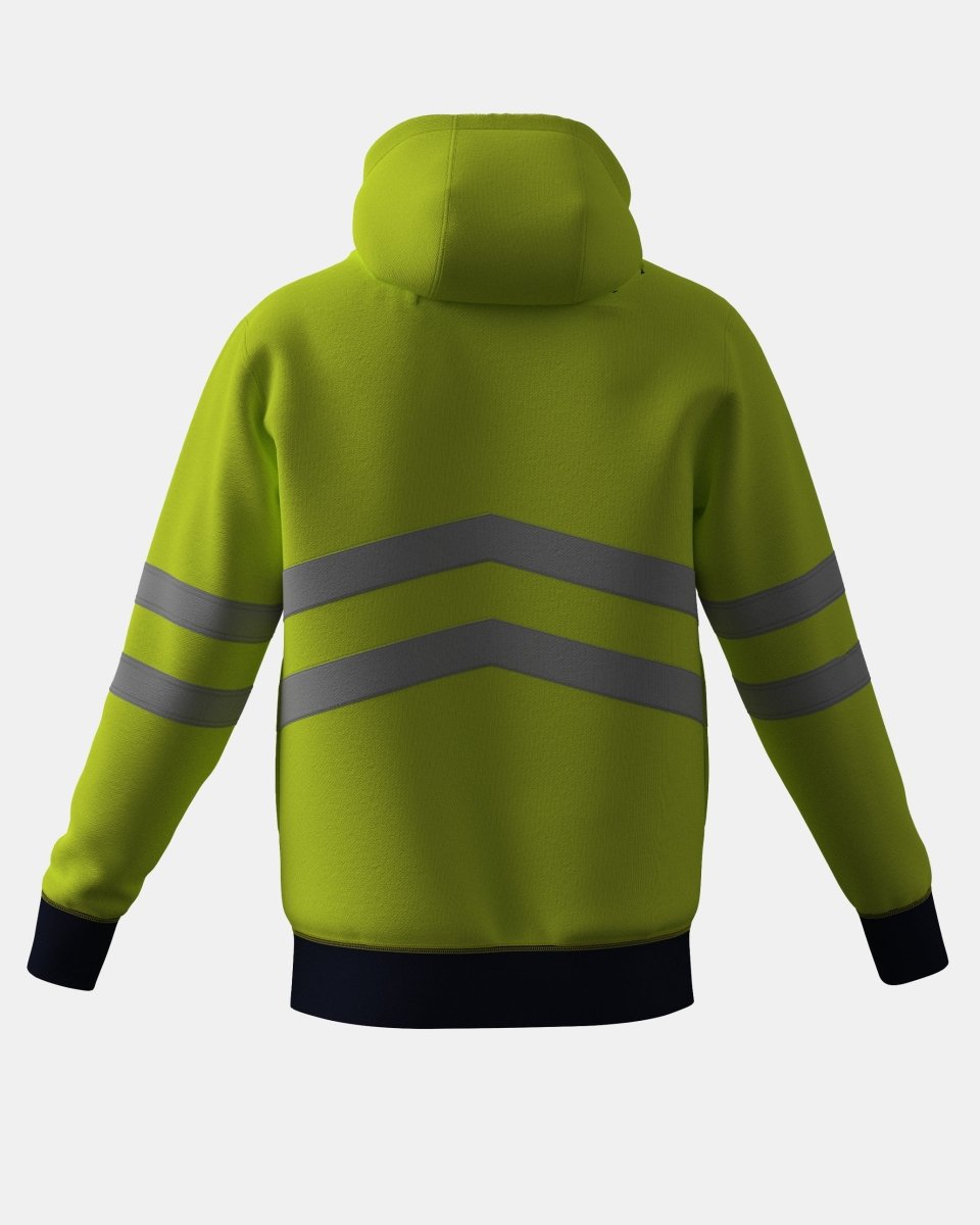 Hi - Vis Workwear Pullover Hoodie | Neon Green & Navy with Reflective Tape – NOROZE