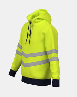 Hi - Vis Workwear Pullover Hoodie | Neon Green & Navy with Reflective Tape – NOROZE