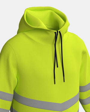 Hi - Vis Workwear Pullover Hoodie | Neon Green & Navy with Reflective Tape – NOROZE