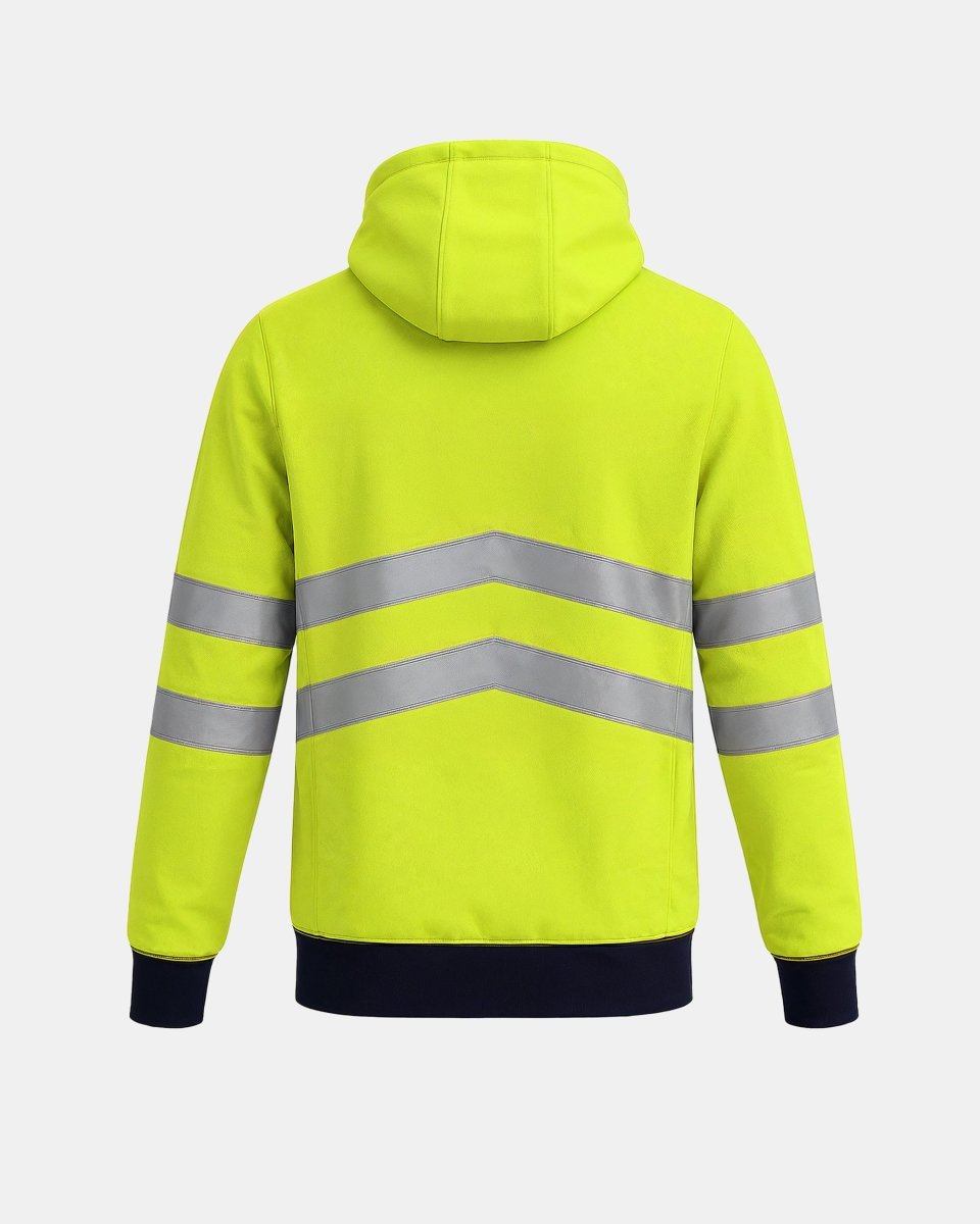 Hi-Vis Workwear Pullover Hoodie | Neon Green & Navy with Reflective Tape – NOROZE