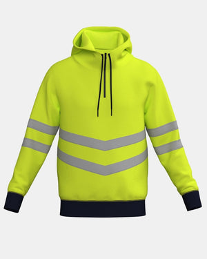 Hi - Vis Workwear Pullover Hoodie | Neon Green & Navy with Reflective Tape – NOROZE