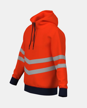 Hi - Vis Workwear Pullover Hoodie | Neon Orange & Navy with Reflective Tape – NOROZE
