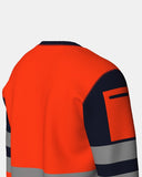 Hi - Vis Workwear Sweatshirt | Neon Orange & Navy with Reflective Tape – NOROZE