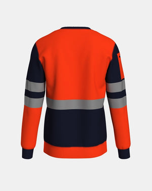 Hi - Vis Workwear Sweatshirt | Neon Orange & Navy with Reflective Tape – NOROZE