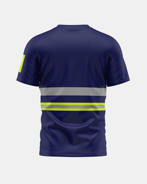 Hi-Vis Workwear T-Shirt | Neon Green & Navy with Reflective Stripe – NOROZE