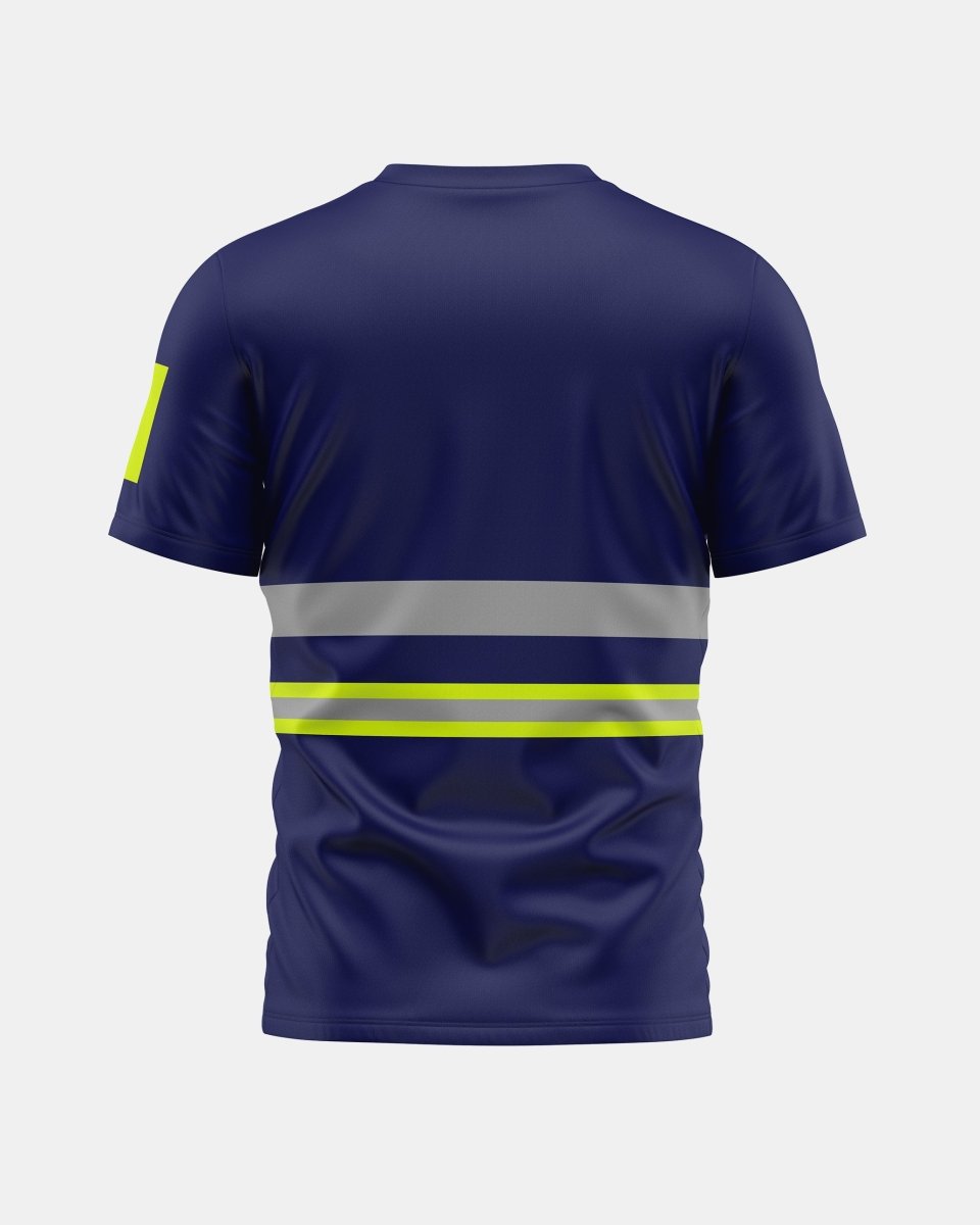 Hi-Vis Workwear T-Shirt | Neon Green & Navy with Reflective Stripe – NOROZE