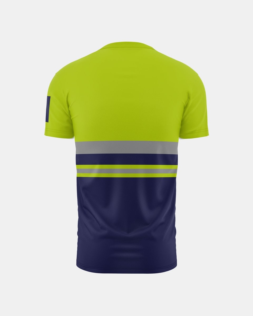 Hi-Vis Workwear T-Shirt | Neon Green & Navy with Reflective Stripe – NOROZE