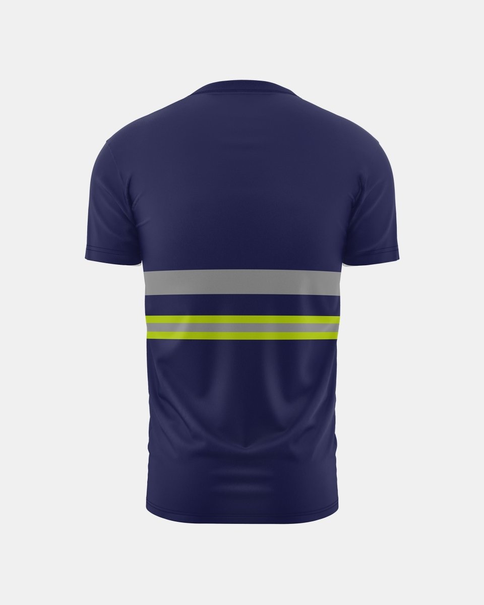 Hi-Vis Workwear T-Shirt | Neon Green & Navy with Reflective Stripe – NOROZE