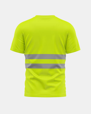 Hi-Vis Workwear T-Shirt | Neon Green with Reflective Stripe – NOROZE