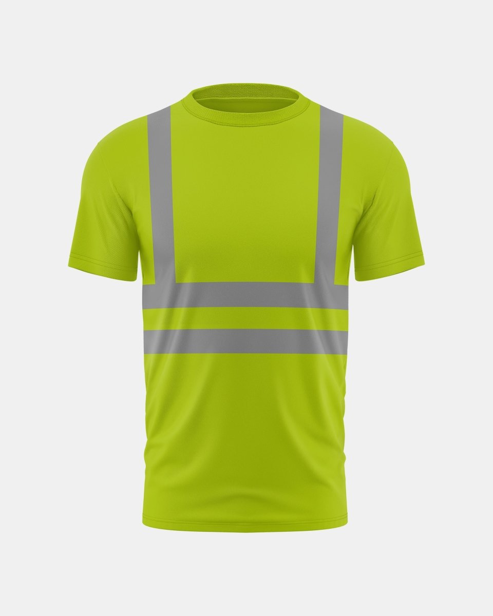 Hi-Vis Workwear T-Shirt | Neon Green with Reflective Stripe – NOROZE