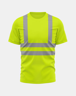 Hi-Vis Workwear T-Shirt | Neon Green with Reflective Stripe – NOROZE