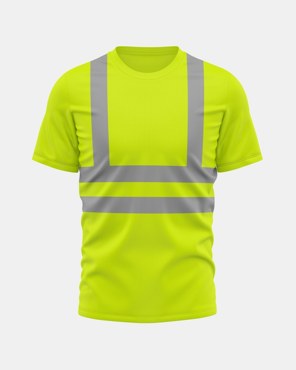 Hi-Vis Workwear T-Shirt | Neon Green with Reflective Stripe – NOROZE