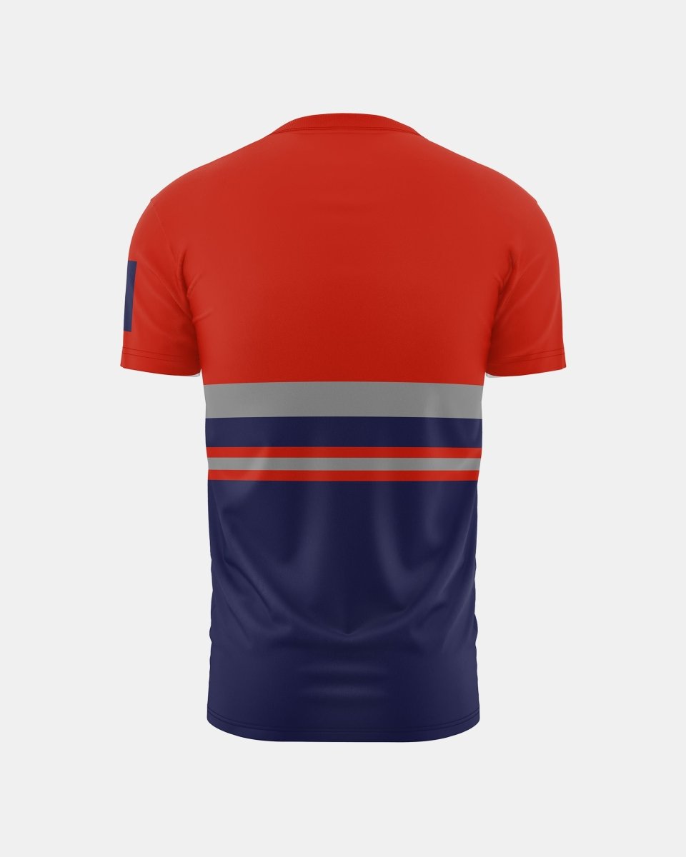 Hi-Vis Workwear T-Shirt | Neon Orange & Navy with Reflective Stripe – NOROZE