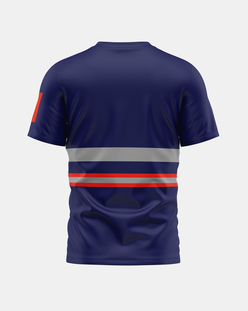 Hi-Vis Workwear T-Shirt | Neon Orange & Navy with Reflective Stripe – NOROZE