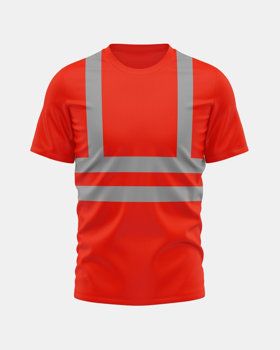 Hi-Vis Workwear T-Shirt | Neon Orange with Reflective Stripe – NOROZE